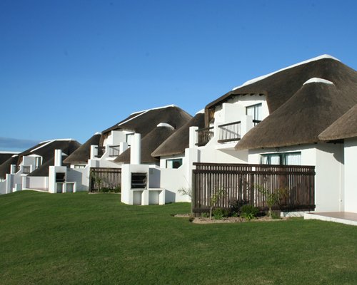 An exterior view of the Royal Wharf Marina Resort.