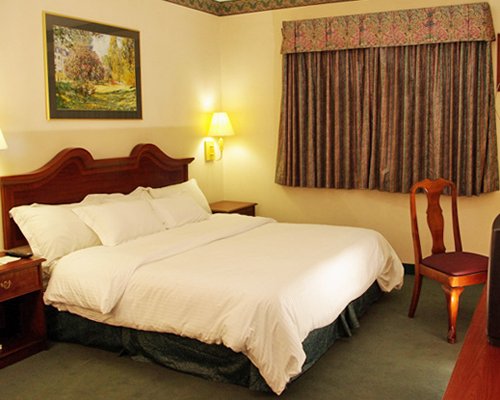 A well furnished bedroom with a king bed.