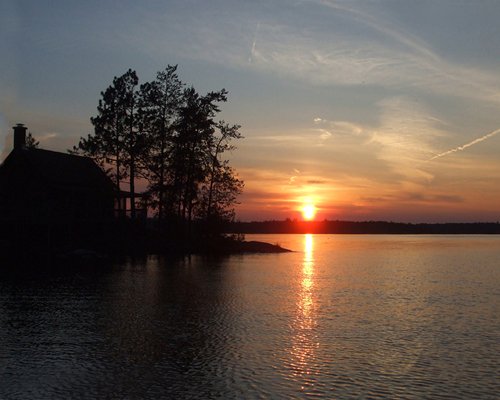 View of sunset at the lake.