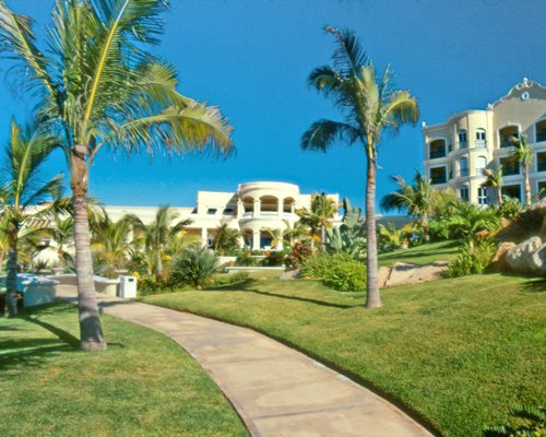 Scenic pathway leading to Pueblo Bonito Resort at Emerald Bay.