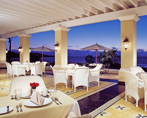 A fine dining restaurant with the ocean view.