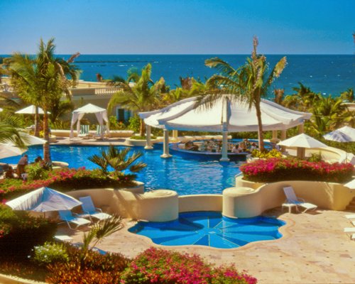 A view of the resort property alongside the ocean.