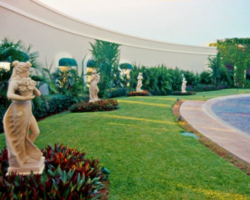 An exterior view of the resort alongside the pool.
