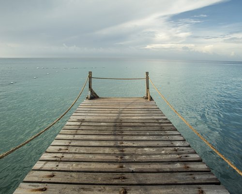 View of the pier on the beach.