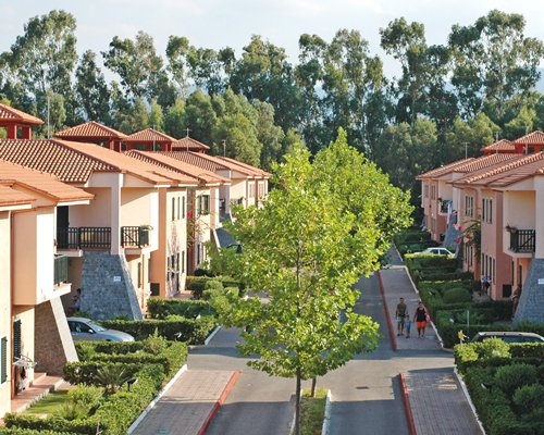Street view of multiple resort units.