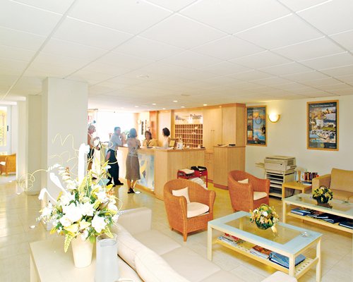 A well furnished reception and lounge area.