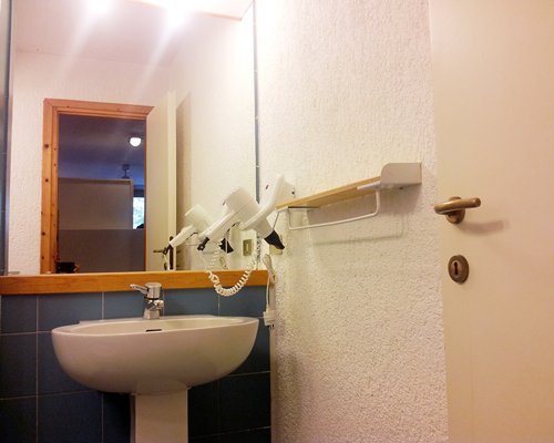 View of single sink vanity.