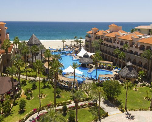 Aerial view of Club Solaris Cabos Resort including pool and beach