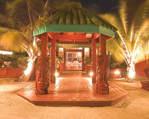 A pathway leading to fine dining restaurant of the resort.
