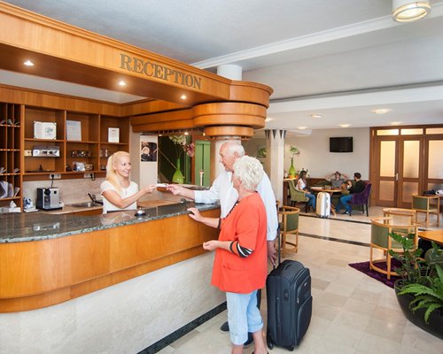 A well furnished reception area of Holiday Club Heviz resort.
