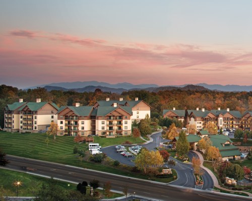 EXTERIOR VIEW OF WYNDHAM SMOKY MOUNTAINS RESORT.