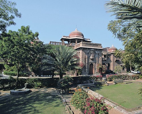 An exterior view of the Ajit Bhawan hotel.