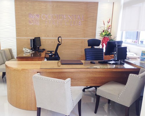 A reception desk.