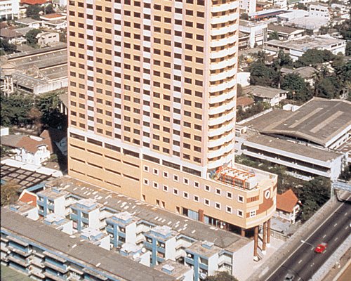 An aerial view of the Grand Tower Inn resort.
