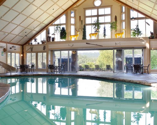 Two girls in the indoor swimming pool.