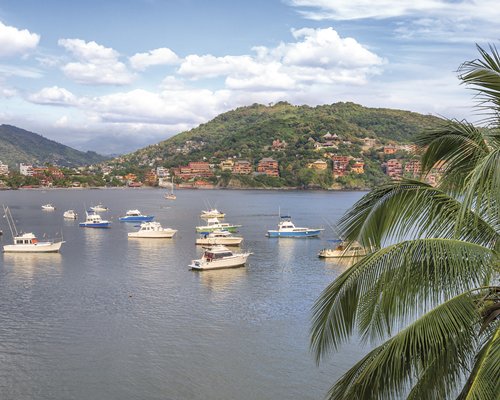 View of boats on the ocean.