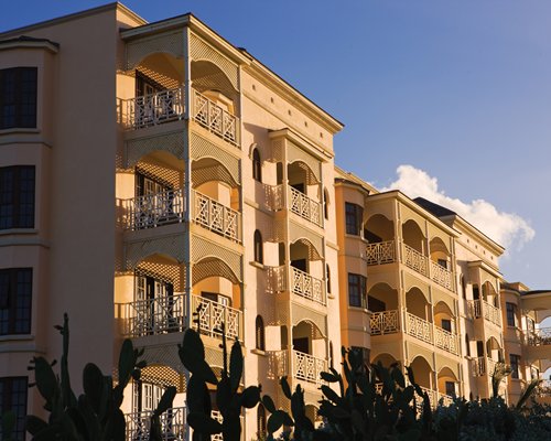 Exterior view of the multi story resort condos.