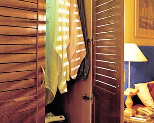 A wooden wardrobe.