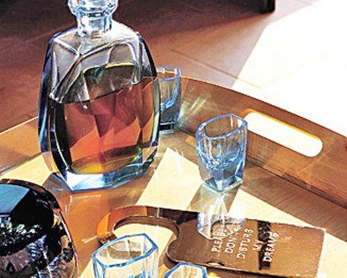A view of liquor on a table.