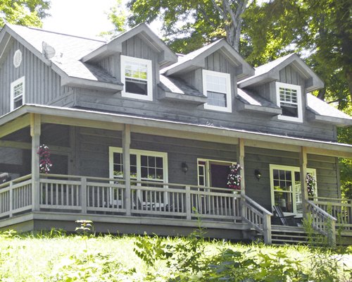 Exterior view of a unit with stairway at William's Landing.
