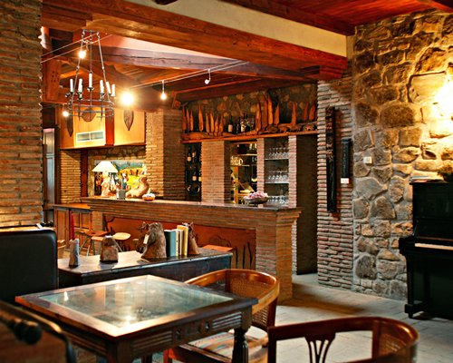 An indoor restaurant at La Casella.