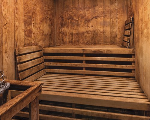 A sauna at the WorldMark Galena resort.
