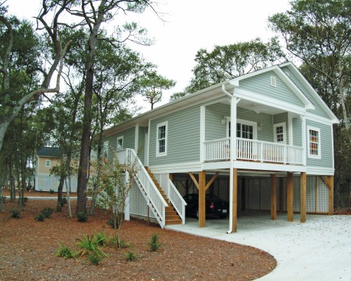 AN EXTERIOR VIEW WITH TREES.