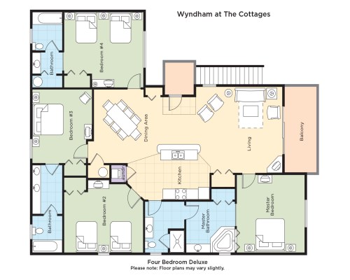A FLOOR PLAN OF FOUR BEDROOM DELUXE.
