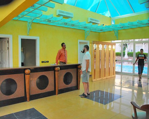 The reception area of Logaina Resort.