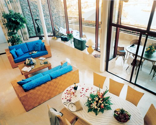 An indoor lounge area at the Club Monte Anfi resort.
