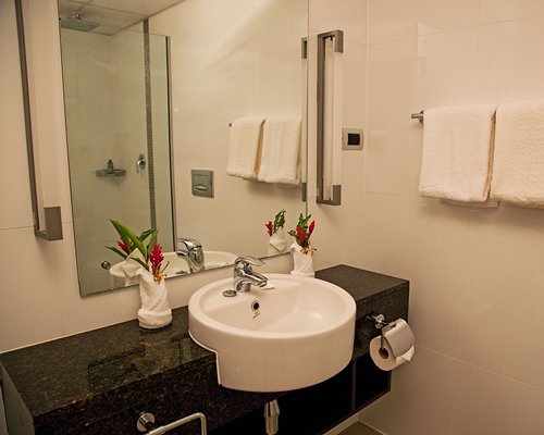 A single sink vanity.