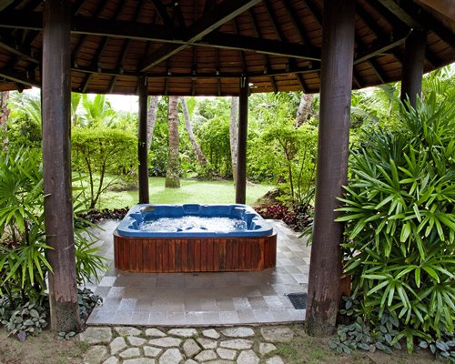 An outdoor hot tub.
