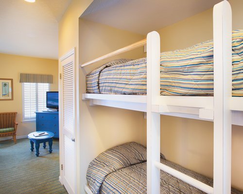 A view of bunk beds.