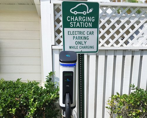 A view of the charging station.
