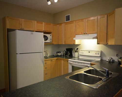 An open plan kitchen.