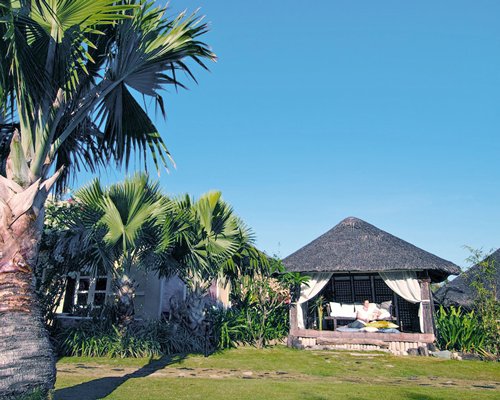 An outdoor spa area.