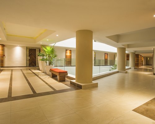 A well furnished indoor hallway.