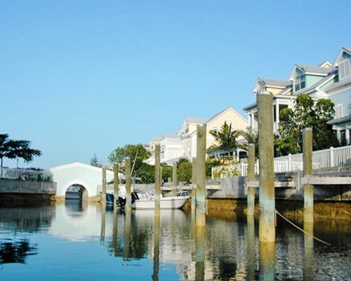 A marina alongside the resort.