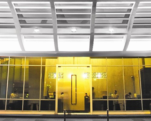 Entrance of the Astoria Plaza Suites resort.