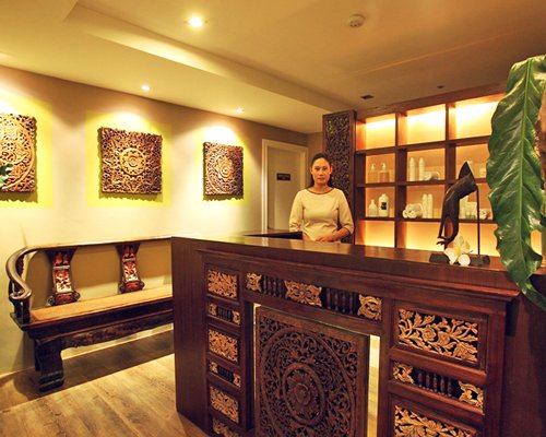Reception at the spa.