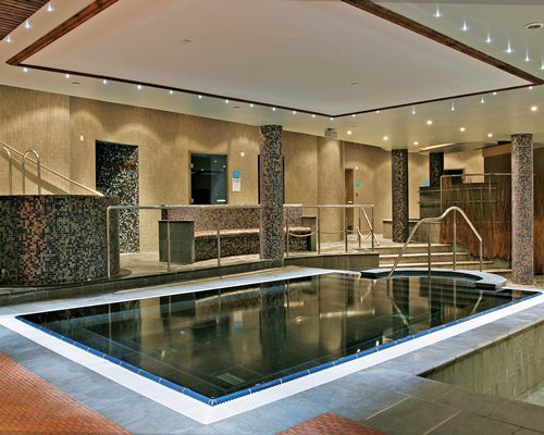 An indoor hot tub.