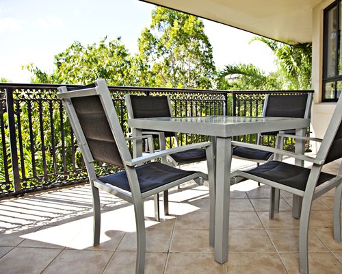 A view of the dining area in the balcony.