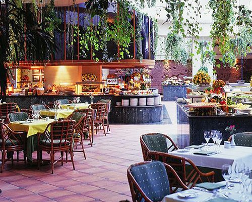 A fine dining restaurant with buffet.