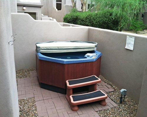 An outdoor hot tub.