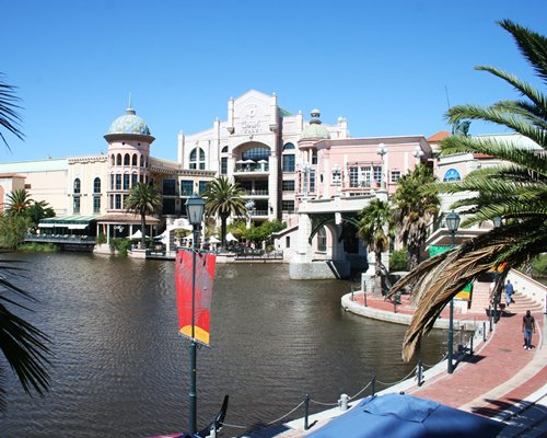 Exterior view of Protea Hotel Island Club alongside the waterfront.
