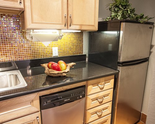A well equipped kitchen area.