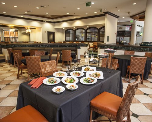An indoor fine dining restaurant at the resort.