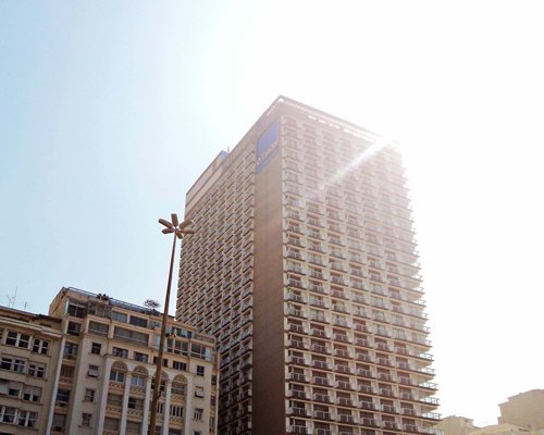 Exterior view of multiple unit balconies at Royal Holiday Rio Othon Palace.