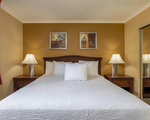 A well furnished bedroom with a king bed.