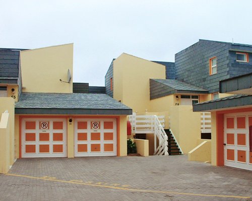 An exterior view of resort units.